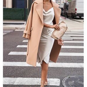 Express Satin Cowl Neck Midi Slip Dress